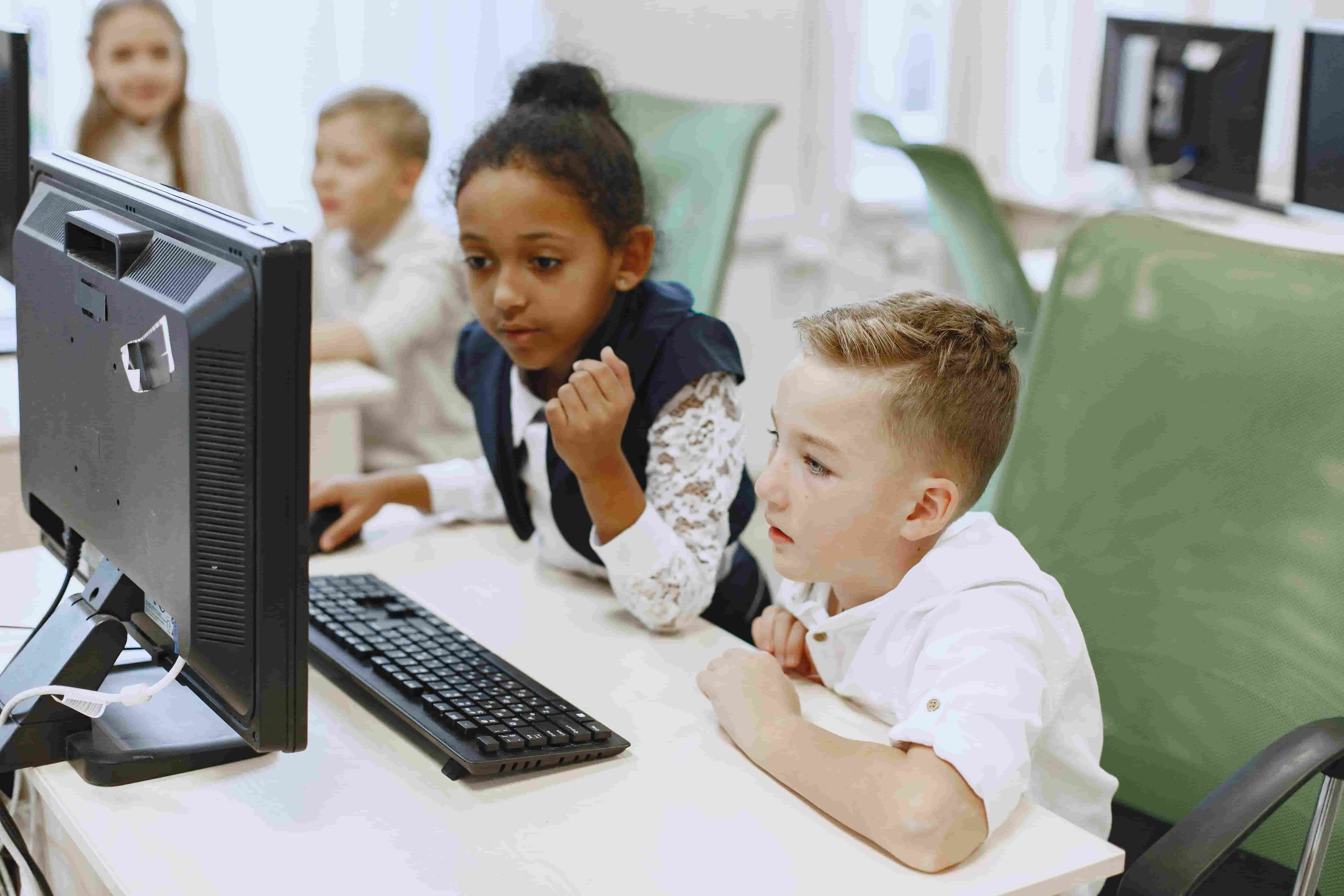students learning